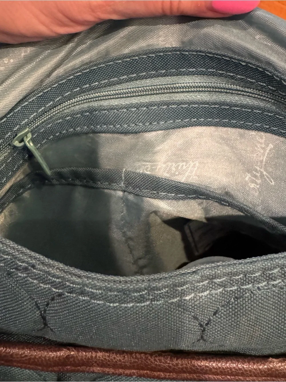 thirty-one Quilted Green Crossbody with Monogram K